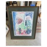32 x 40 framed signed watercolor HEAVY
