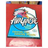 Metal Avalanche blue peppermint schnapps sign