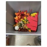 Box lot Fall decor includes tote (no lid)