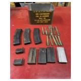 Vintage military can with mixed vintage clips and