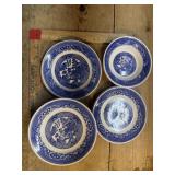 Vintage blue willow plates