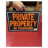Metal private property sign 9x14