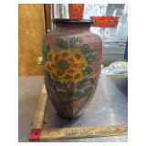 Vintage Asian inspired floor vase made in Japan