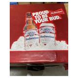 Metal Budweiser sign 29x29 inches