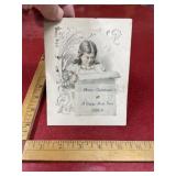 1898 Antique school Christmas card family
