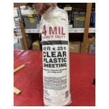 10x25 feet clear plastic sheeting unsearched roll