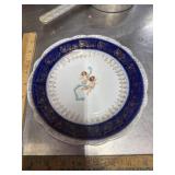 Vintage Flow Blue, Angel cherub plate stamp is