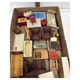 Box lot of Wooden Doll House Furniture