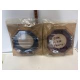 (2) Oak Plate Frames With Glass - NEW