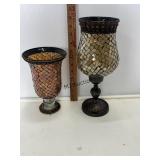 2 Mirror Glass Vases