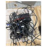 Box lot of Computer Cord/Cables & Rogers Box