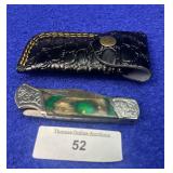 7' Handcrafted Damascus Pocket Knife w/ Sheath