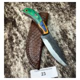8' Full Tang Damascus Knife w/ Sheath