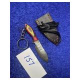 4' Handcrafted Damascus Keychain Knife