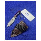 4' Handcrafted Damascus Keychain Knife