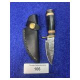 6' Damascus East Texas Skinner Knife