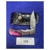 7' Handcrafted Damascus Pocket Knife w/ Sheath