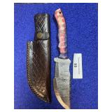 10' Handcrafted Damascus Bowie Knife w/ Sheath
