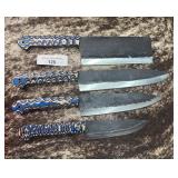 4 Pc Carbon Steel Chef Knife Set