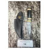 6.5' Damascus Hunting Knife w/ Sheath