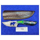 8' Damascus Texas Brahma Bull Knife