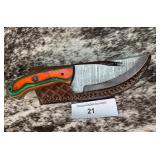 8' Damascus Skinner Knife w/ Sheath