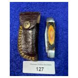 7' Handcrafted Damascus Pocket Knife w/ Sheath