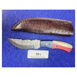 8' Damascus Texas Pride Knife w/ Sheath