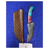 8' Handcrafted Gut Hook Hunting Knife w/ Sheath