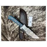 10.5' Damascus Tracker Knife w/ Sheath