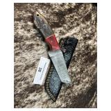 8' Damascus Hunting Knife w/ Sheath