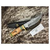 8' Full Tang Damascus Knife w/ Sheath