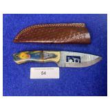 8' Damascus Hunting Knife w/ Sheath