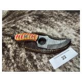 6' Damascus Alaskan Ulu Knife w/ Sheath