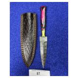 8.5' Handcrafted Damascus Steel Dagger w/ Sheath