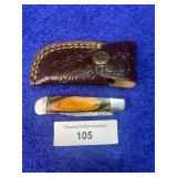 7' Handcrafted Damascus Pocket Knife w/ Sheath