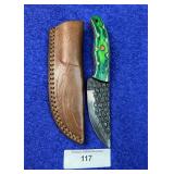 8' Damascus Hunting Knife w/ Sheath