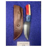 8' Damascus Texas Pride Knife w/ Sheath