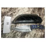7' Handcrafted Damascus Hunting Knife w/ Sheath
