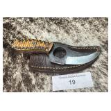 6' Damascus Alaskan Ulu Knife w/ Sheath
