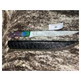 14' Handcrafted Damascus Culinary Knife w/ Sheath