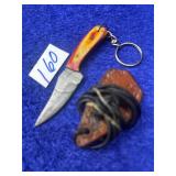 4' Handcrafted Damascus Keychain Knife