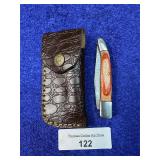 7.5' Handcrafted Damascus Pocket Knife w/ Sheath