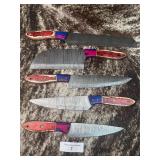 5 Pc Handcrafted Damascus Culinary Set