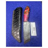 8' Damascus Bull Cutter Knife w/ Sheath