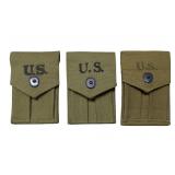 3 WWII .45 Auto Mag Pouches