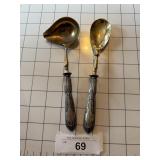 2 Utensils 800 Silver Marked