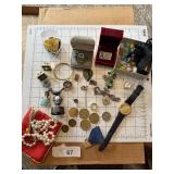 Estate Smalls Lot Jewelry Tokens Etc