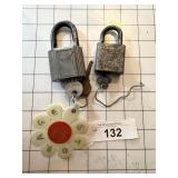 Lot of 2 VTG Working Padlocks