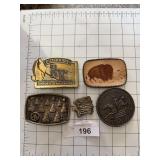 Lot of 5 Western / Native Themed Buckles